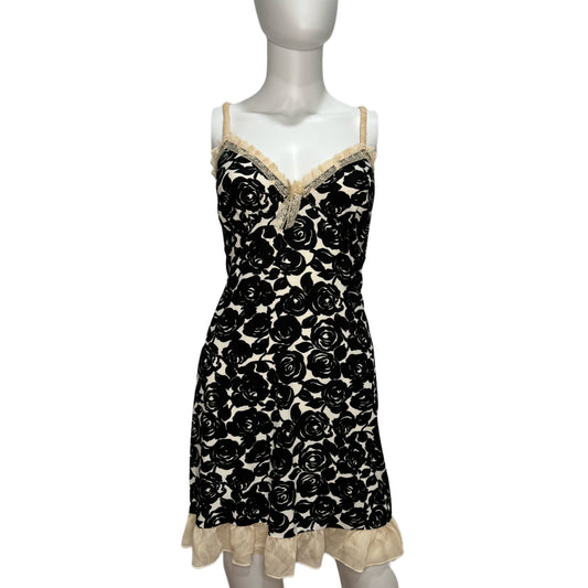 Coquette White and Black Floral Dress